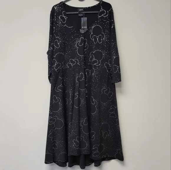 Torrid Disney Minnie Mouse high low Skater dress Black 2X
